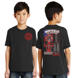 Monticello Fire Youth Short Sleeve Tee-Black