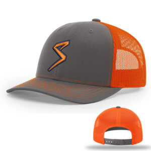 Sluggers Softball Richardson Pro Crown Mesh Back Adjustable back cap Split-Charcoal/Orange