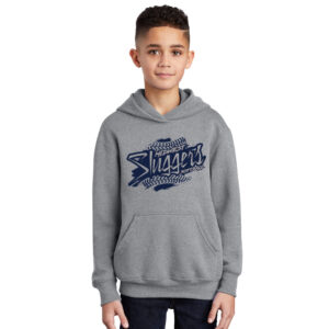 Sluggers Softball Youth Fleece Hooded Sweatshirt-Athletic Heather