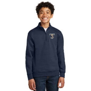 Sluggers Softball  Youth Core Fleece 1/4 Zip Pullover Sweatshirt – Navy