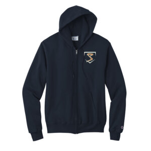 Sluggers Softball Champion Unisex PowerBlend Full Zip Hoodie-Navy
