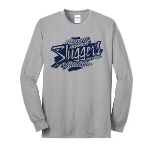 Sluggers Softball Unisex Cotton Long Sleeve Core Blend T Shirt – Ash