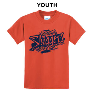 Sluggers Softball Youth Short Sleeve Tee -Orange