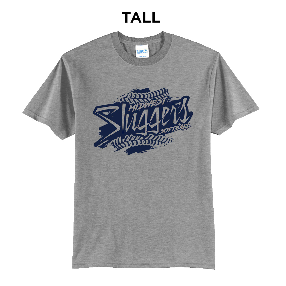 Sluggers Softball Tall Core Blend Short Sleeve T Shirts - AthleticHeather