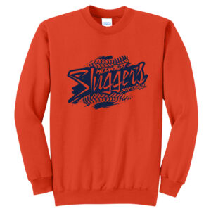 Sluggers Softball Unisex Core Fleece Crewneck Sweatshirt -Orange