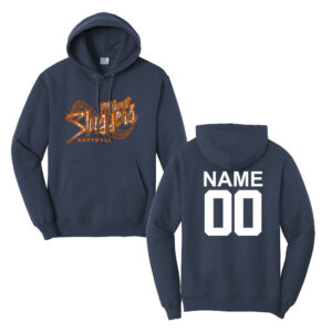 Sluggers Softball Unisex Classic Core weight Cozy Pullover Hooded Sweatshirt – Navy