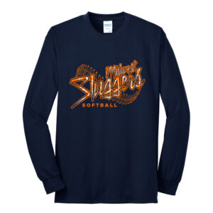 Sluggers Softball Unisex Long Sleeve Core Blend T Shirt -Navy