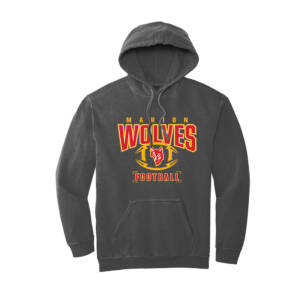 Marion Football Comfort Colors  Ring Spun Hooded Sweatshirt – Pepper