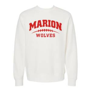 Marion Football Independent Trading Midweight-Pigment Dyed crewneck sweatshirt-White