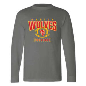Marion Football USA MADE  Cotton Unisex Long Sleeve Tee – Charcoal Grey