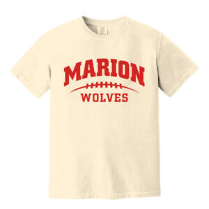 Marion Football Comfort Colors Pigment Dyed Short Sleeve Shirt – Ivory