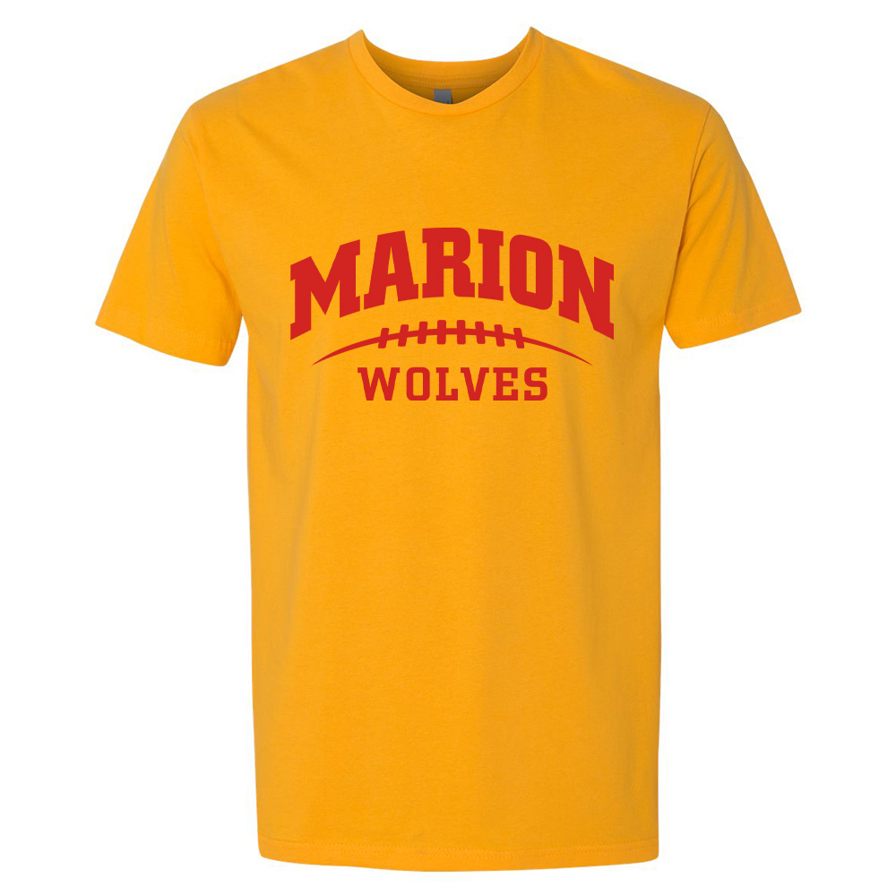 Marion Football Rah Rah Next Level Unisex Premium Fitted Short Sleeve - Gold