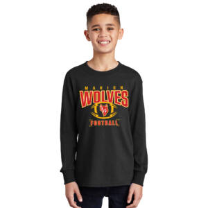 Marion Football Youth Cotton Long Sleeve T Shirt – JetBlack