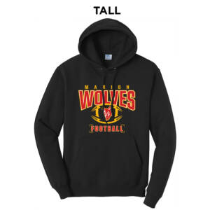Marion Football  TALL Classic Pullover Hooded Sweatshirt – JetBlack
