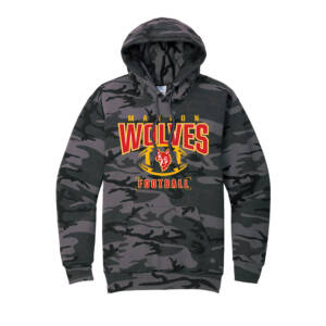 Marion Football Unisex  Core Fleece Camo Pullover Hooded Sweatshirt – BlackHeather