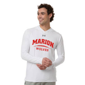 Marion Football Under Armour Mens Team Vanish Performance Hoodie – White