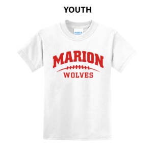 Marion Football Youth Short Sleeve Tee -White