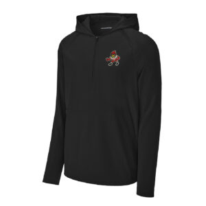 Maquoketa FB Sport-Tek Men Repeat 1/2-Zip Long Sleeve Hooded Jacket-Black