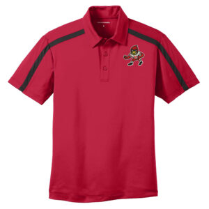 Maquoketa FB Port Authority Silk Touch Performance Stripe Polo Men-Red/Black