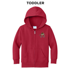 Maquoketa FB Toddler Full-Zip Hooded Sweatshirt-Red