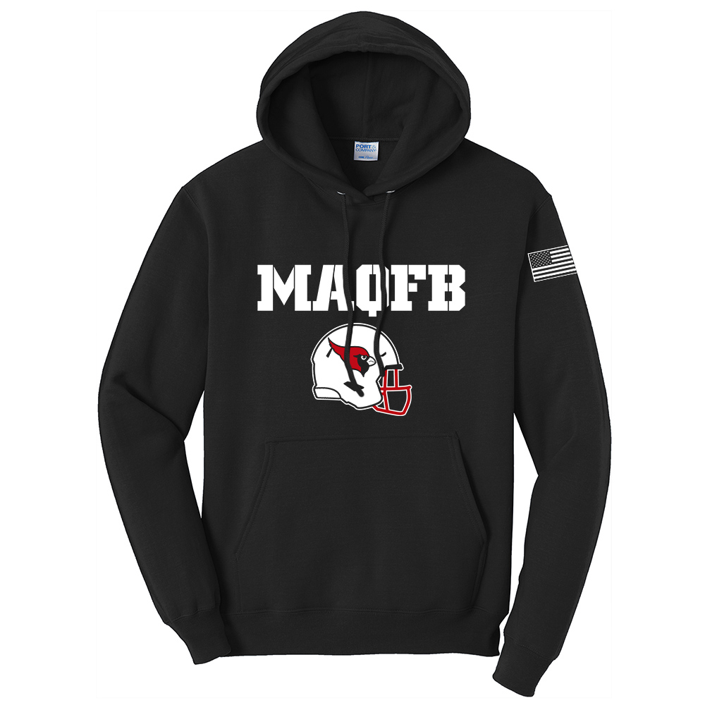 Maquoketa FB Unisex Classic Core weight Cozy Pullover Hooded Sweatshirt - JetBlack