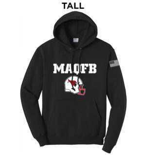 Maquoketa FB TALL Classic Pullover Hooded Sweatshirt – JetBlack