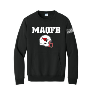 Maquoketa FB Unisex Core Fleece Crewneck Pocket Sweatshirt – JetBlack