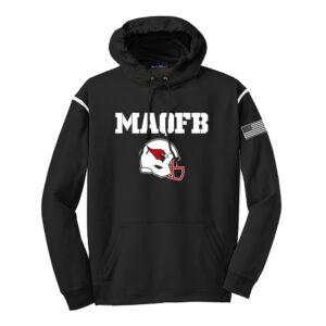 Maquoketa FB Sport Tek Tech Fleece Men Hooded Sweatshirt – BlackWhite