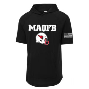 Maquoketa FB Sport-Tek Posicharge Tri-Blend Wicking Short Sleeve Hoodie-Black