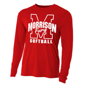 Morrison Fury Adult Cooling Performance long sleeve Crew Tee-Scarlet