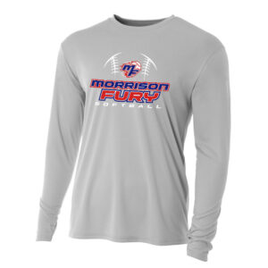 Morrison Fury Adult Cooling Performance long sleeve Crew Tee-Silver