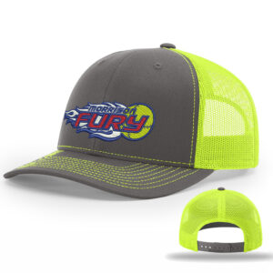 Morrison Fury Richardson Pro Mesh Adjustable Trucker Cap Split-Charcoal/Neon Yellow