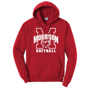 Morrison Fury Unisex Classic Core weight Cozy Pullover Hooded Sweatshirt-Red