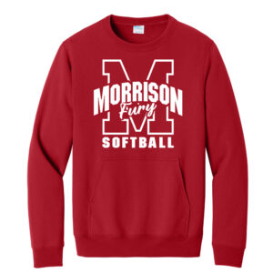 Morrison Fury Unisex Core Fleece Crewneck Pocket Sweatshirt-Red