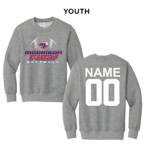 Morrison Fury Youth Fleece Crewneck Sweatshirt-athletic heather