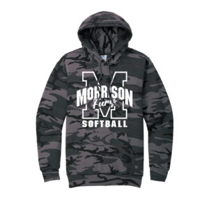 Morrison Fury Unisex Core Fleece Camo Pullover Hooded Sweatshirt-Black Heather Camo