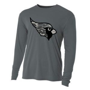 Maq JR Football Adult Cooling Performance long sleeve Crew Tee-Graphite