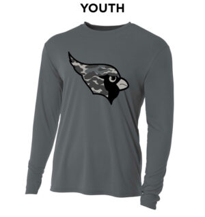Maq JR Football Youth Cooling Performance long sleeve Crew Tee-Graphite