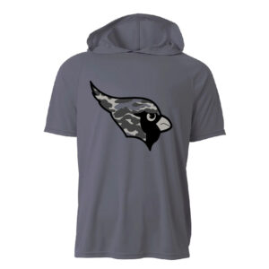 Maq JR Football Adult Cooling Performance short sleeve hooded tee-Graphite