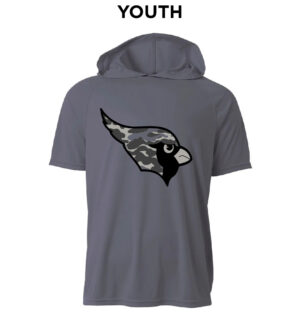Maq JR Football A4 YOUTH Cooling Performance Short Sleeve Hooded Tee-Graphite