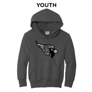 Maq JR Football Youth Hooded Sweatshirt-Charcoal