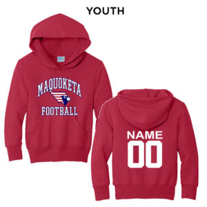 Maq JR Football Youth Hooded Sweatshirt-Red