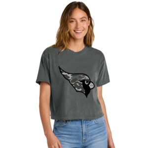 Maq JR Football Comfort Colors Women’s Heaveweight Boxy Fit Slightly Cropped T-Shirt-Pepper