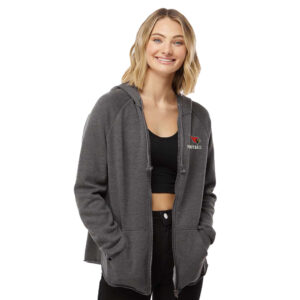 Maq JR Football Women’s California Wave Wash Full-Zip Hooded Sweatshirt-Shadow