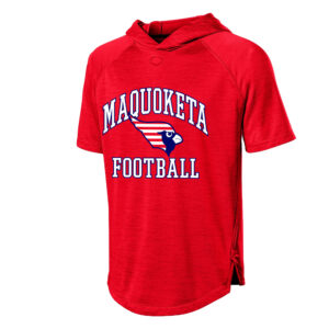 Maq JR Football Evoshield Adult Lightweight Short Sleeve  Baseball Training hoodie 2.0- SCARLET  Heather (L,XL)