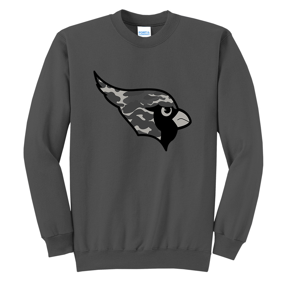 Maq JR Football Unisex Core Fleece Crewneck Sweatshirt-Charcoal