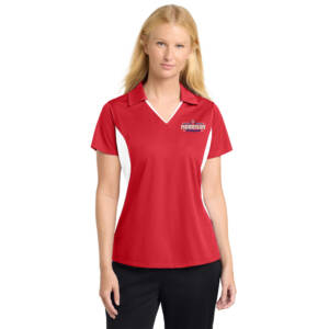 Morrison Volleyball Sport Tek Ladies Side Blocked Micropique Sport Wick Polo-Red/White