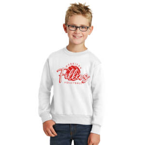 Morrison Volleyball  Youth Crewneck Sweatshirt – White