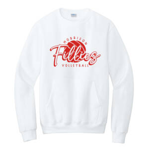Morrison Volleyball Unisex Core Fleece Crewneck Pocket Sweatshirt – White