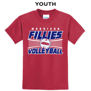 Morrison VolleyballYouth Short Sleeve T Shirt -Red